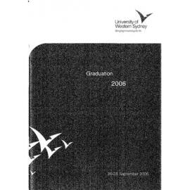 Graduation Ceremony - University of Western Sydney (UWS) - Programme & Recipients - 26-28 September 2006