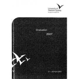 Graduation Ceremony - University of Western Sydney (UWS) - Programme & Recipients - 21-28 April 2007