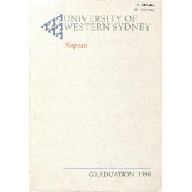 Graduation Ceremony - University of Western Sydney Nepean (UWSN) - Programme & Recipients - School of Visual & Performing Arts/ School of Business/ School of Education - 30 April 1990