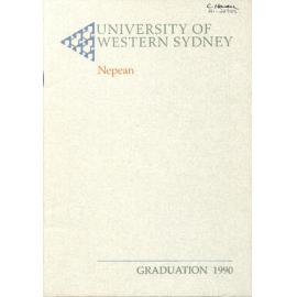 Graduation Ceremony - University of Western Sydney Nepean (UWSN) - Programme & Recipients - School of Education - 1 May 1990