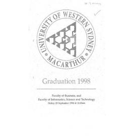 Graduation Ceremony - University of Western Sydney Macarthur (UWSM) - Programme & Recipients - Faculty of Business/ Faculty of Informatics, Science & Technology - 25 September 1998