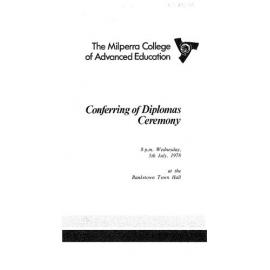 Graduation Ceremony - Milperra College of Advanced Education (MCAE) - Programme & Recipients - 1978