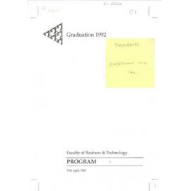 Graduation Ceremony - University of Western Sydney Macarthur (UWSM) - Programme & Recipients -Ceremony 1 - Faculty of Business & Technology - 1992