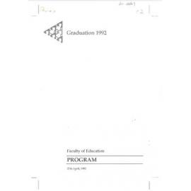 Graduation Ceremony - University of Western Sydney Macarthur (UWSM) - Programme & Recipients - Ceremony 2 - Faculty of Education - 1992