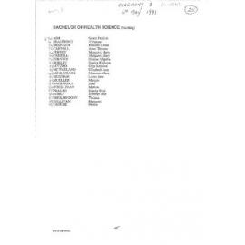 Graduation Ceremony - University of Western Sydney - Macarthur (UWSM) - Program - Ceremony 3 - Faculty of Health - 29 April 1991