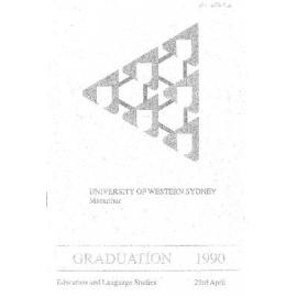 Graduation Ceremony - University of Western Sydney Macarthur (UWSM) - Programme & Recipients - Education & Language - 23 April 1990