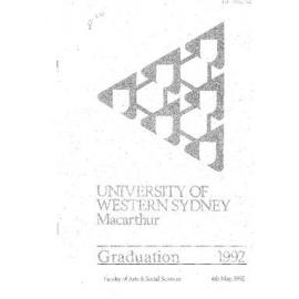 Graduation Ceremony - University of Western Sydney Macarthur (UWSM) - Programme & Recipients - Faculty of Arts & Social Sciences - 4 May 1992