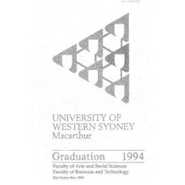 Graduation Ceremony - University of Western Sydney Macarthur (UWSM) - Programme & Recipients - Faculty of Arts & Social Sciences/ Faculty of Business & Technology - 22 September 1994