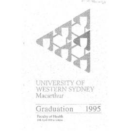 Graduation Ceremony - University of Western Sydney Macarthur (UWSM) - Programme & Recipients - Faculty of Health - 19 April 1995