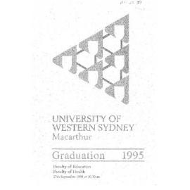 Graduation Ceremony - University of Western Sydney Macarthur (UWSM) - Programme & Recipients - Faculty of Education/ Faculty of Health - 27 September 1995