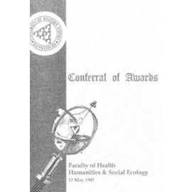 Graduation Ceremony - University of Western Sydney Hawkesbury (UWSH) - Programme & Recipients - Faculty of Health Humanities & Social Ecology - 15 May 1997