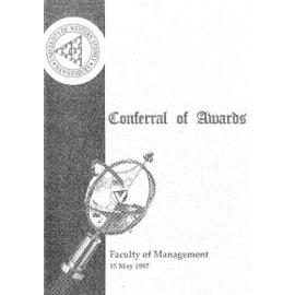 Graduation Ceremony - University of Western Sydney Hawkesbury (UWSH) - Programme & Recipients - Faculty of Management - 15 May 1997