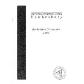Graduation Ceremony - University of Western Sydney Hawkesbury (UWSH) - Programme & Recipients - 13 May 1998