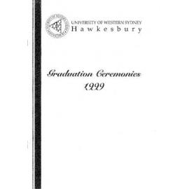Graduation Ceremony - University of Western Sydney Hawkesbury (UWSH) - Programme & Recipients - 12 May 1999