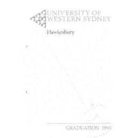Graduation Ceremony - University of Western Sydney Hawkesbury (UWSH) - Programme & Recipients - 31 May 1990