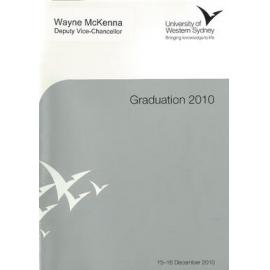 Graduation Ceremony - University of Western Sydney (UWS) - Programme & Recipients - December 2010