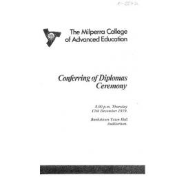 Graduation Ceremony - Milperra College of Advanced Education (MCAE) - Programme & Recipients - 1979