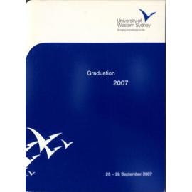 Graduation Ceremony - University of Western Sydney (UWS) - Programme & Recipients - 25-28 September 2007