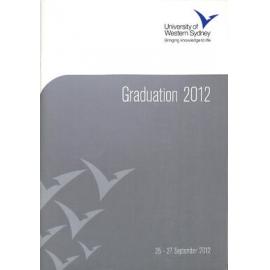 Graduation Ceremony - University of Western Sydney (UWS) - Programme & Recipients - 25-27 September 2012