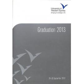 Graduation Ceremony - University of Western Sydney (UWS) - Programme & Recipients - 24-26 September 2013