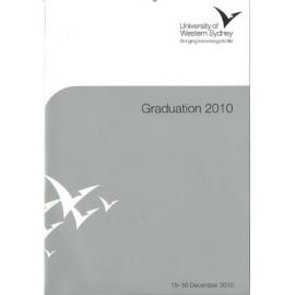 Graduation Ceremony - University of Western Sydney (UWS) - Programme & Recipients - 15-16 December 2010