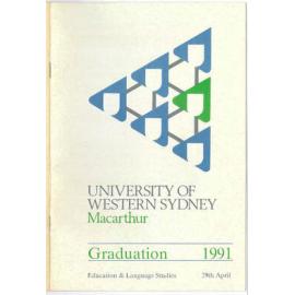 Graduation Ceremony - University of Western Sydney Macarthur (UWSM) - Programme & Recipients - Education & Language - 29 April 1991