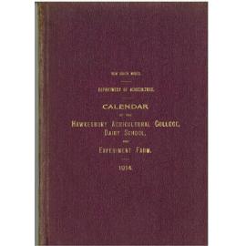 Calendar - Hawkesbury Agricultural College (HAC), Dairy School and Experiment Farm - 1914