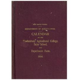 Calendar - Hawkesbury Agricultural College (HAC), Dairy School and Experiment Farm - 1916