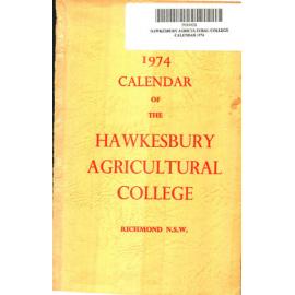 Calendar - Hawkesbury Agricultural College of Advanced Education (HACAE) - 1974