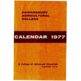 Calendar - Hawkesbury Agricultural College of Advanced Education (HACAE) - 1977