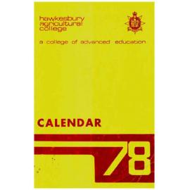 Calendar - Hawkesbury Agricultural College of Advanced Education (HACAE) - 1978