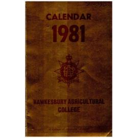 Calendar - Hawkesbury Agricultural College of Advanced Education (HACAE) - 1981