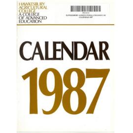 Calendar - Hawkesbury Agricultural College of Advanced Education (HACAE) - 1987