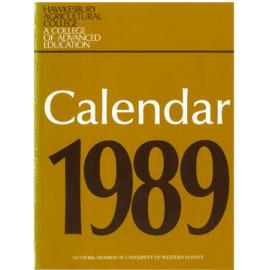 Calendar - Hawkesbury Agricultural College of Advanced Education (HACAE) - 1989