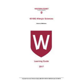 Learning Guide - Allergic Sciences (401063) - 2017
