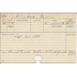 ALLERTON, Nalder (Certificate - Orchard (Second Grade))