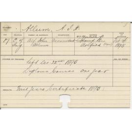 ALLUM, A J H (First Year Certificate - Agriculture)