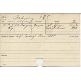BADGERY, Horace C (Agriculture)