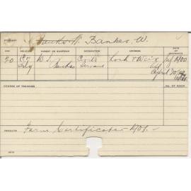 BANKERS, W (Certificate - Farm)