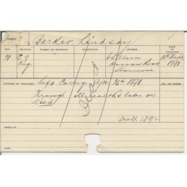 BARKER, Lindsay (Agriculture 1891)