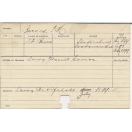 BARNES, F M (Special Course - Dairy)