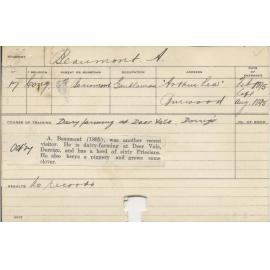 BEAUMONT, Albert (Agriculture)