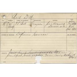 BELL, Douglas Mackenzie (Practical Certificate - Farm, Dairy & Orchard)