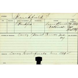 BLANCHFIELD, J (Special course - Dairy)