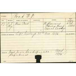 BOND, WF (Certificate - First year and Practical)