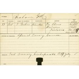 BRAHAM, GM (Certificate - Dairy)