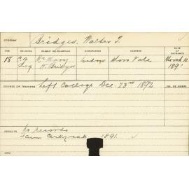 BRIDGES, Walter T (Certificate - Farm)