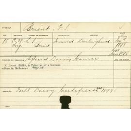 BRIENT, FJ (Hawkesbury Diploma in Dairy Technology (HDDT))