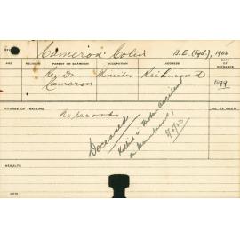 CAMERON, Colin Bowman (Agriculture)