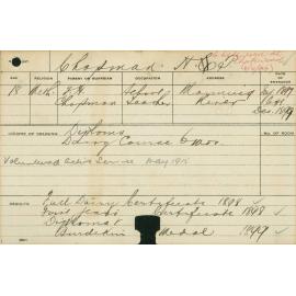 CHAPMAN, HP (Hawkesbury Diploma of Agriculture (HDA) & Short Course - Dairy)